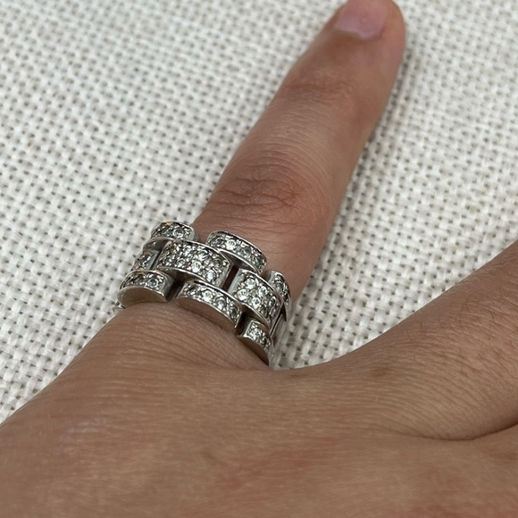 Bold Vintage 925 DQ CZ Statement Ring Size ~5.5 - Picture 13 of 15